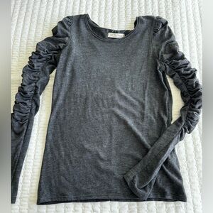 Free People ruched sleeve shirt